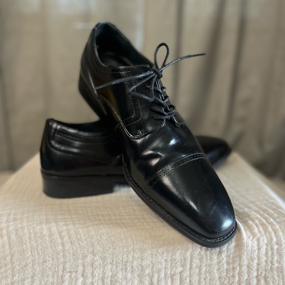 Men's Stacy Adams Shoes Sz 10M Waltham Leather Cap Toe Oxford Black 20138-001